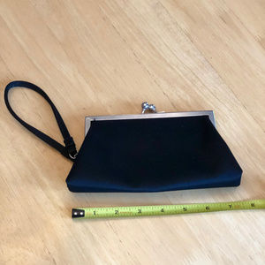 Black satin wristlet